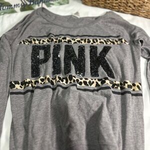 Gray Leopard Print PINK Shirt